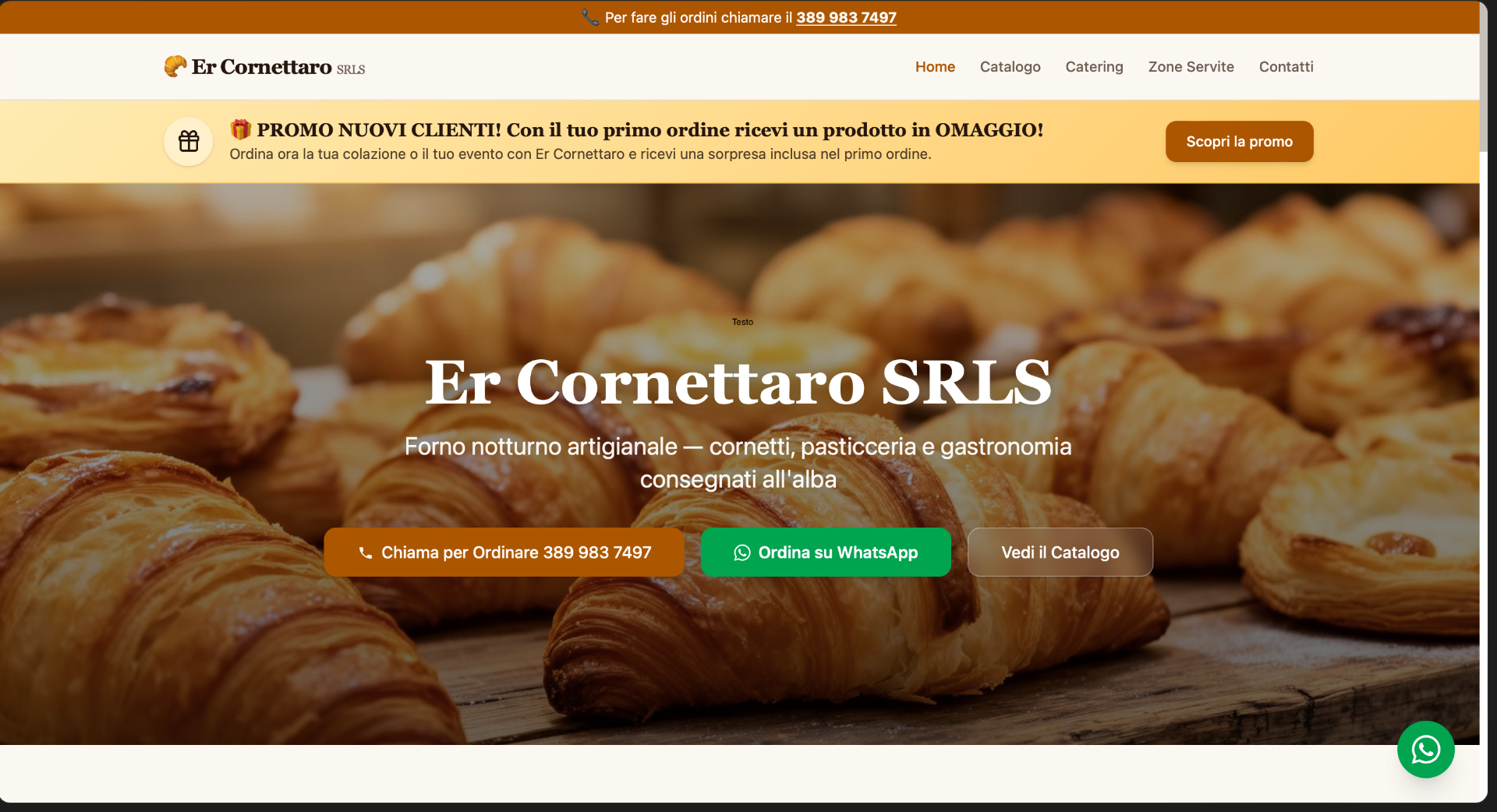 Anteprima del sito Er Cornettaro