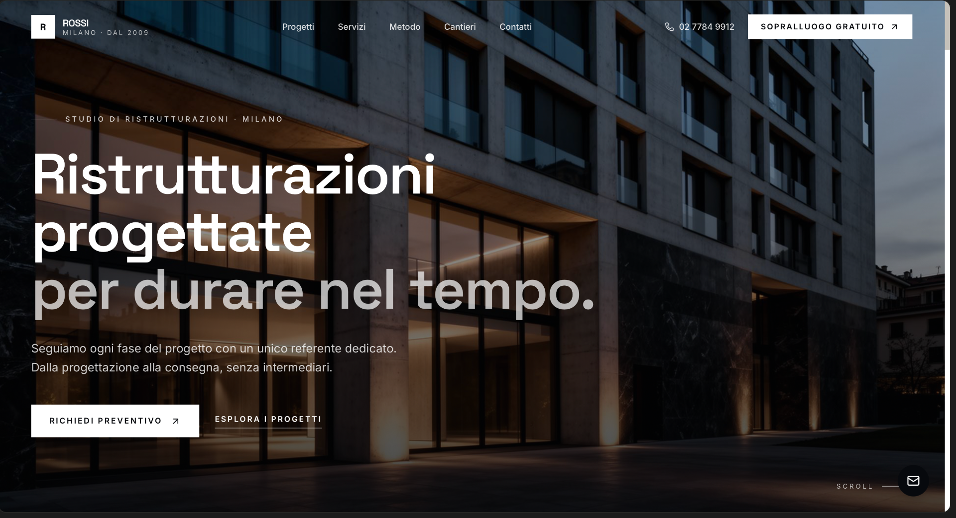 Anteprima del sito Rossi Milano